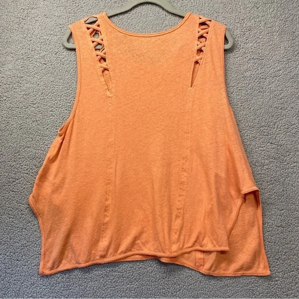 Free People We The Free Summers Tanktop Coral Linen Blend Sz S